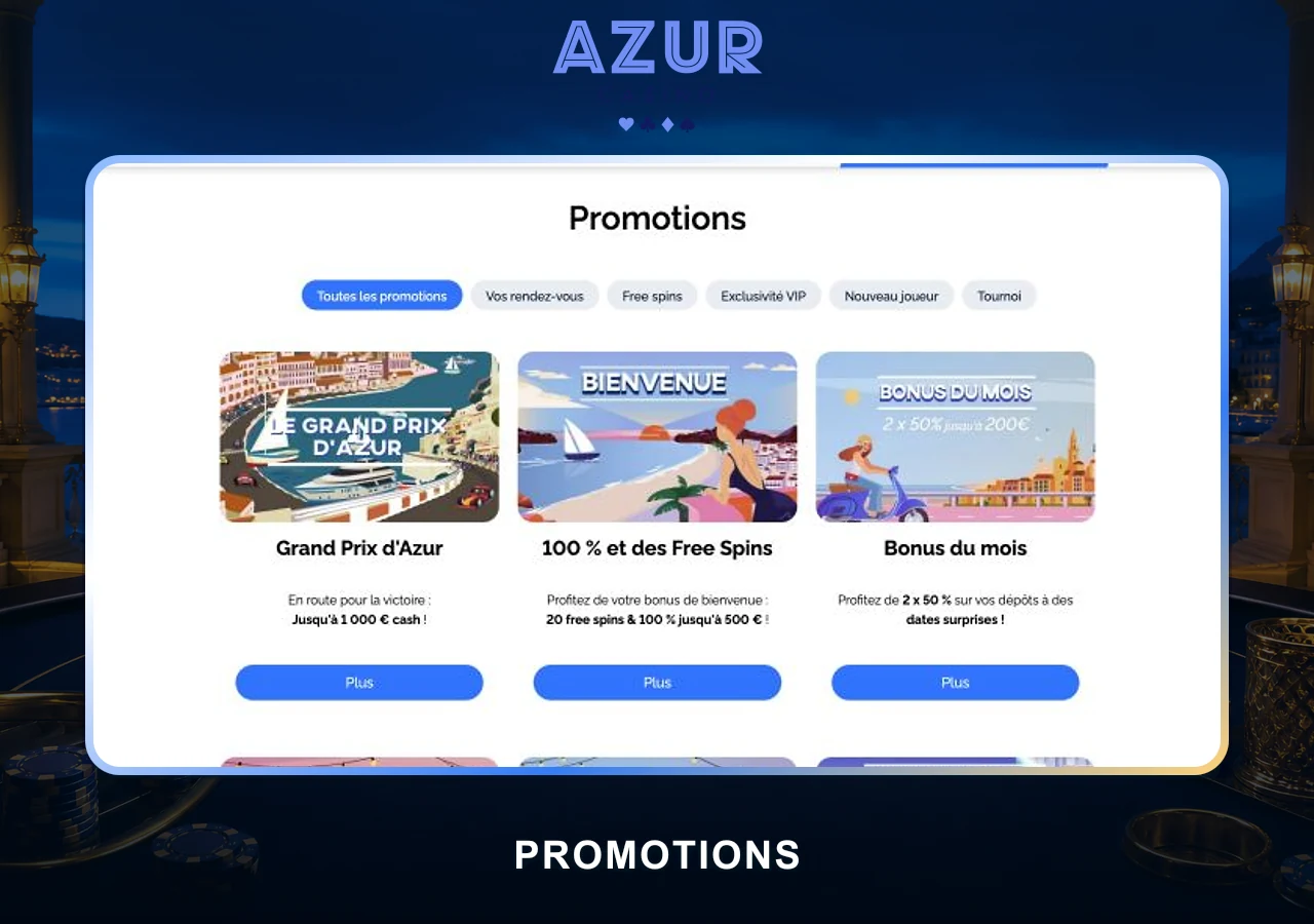 Promotions Azur Casino